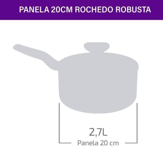 Panela Rochedo Robusta Grafite 20cm por 433,00 à vista no boleto/pix ou parcele em até 10x sem juros. Compre na loja Mundomax!