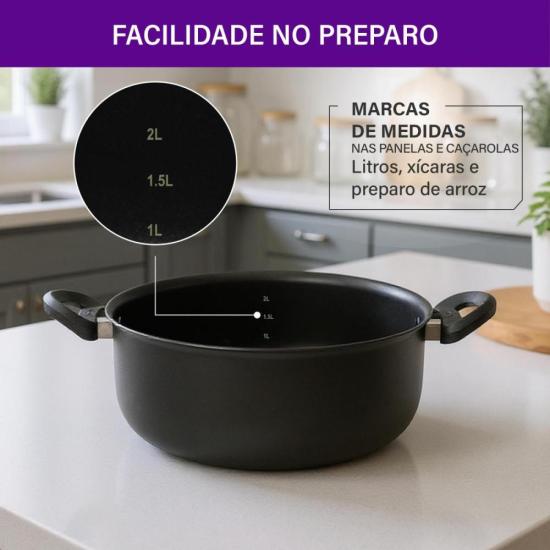 Jogo de Panelas Rochedo Robusta Grafite 5 Peças por 712,00 à vista no boleto/pix ou parcele em até 10x sem juros. Compre na loja Mundomax!