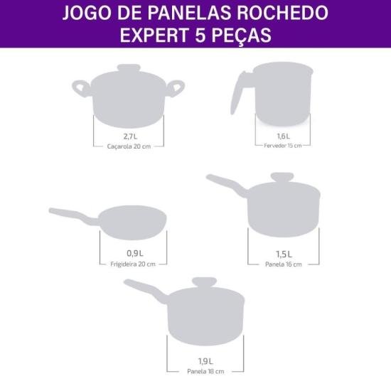 Jogo de Panelas Rochedo Robusta Grafite 5 Peças por 712,00 à vista no boleto/pix ou parcele em até 10x sem juros. Compre na loja Mundomax!