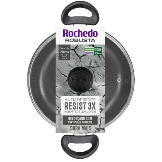 Caçarola Rochedo Robusta Grafite 20cm por 466,00 à vista no boleto/pix ou parcele em até 10x sem juros. Compre na loja Mundomax!
