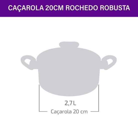 Caçarola Rochedo Robusta Grafite 20cm por 466,00 à vista no boleto/pix ou parcele em até 10x sem juros. Compre na loja Mundomax!