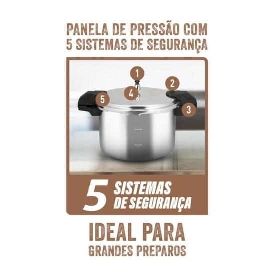 Panela de Pressão de Alta Capacidade Rochedo Pro 15L por 540,00 à vista no boleto/pix ou parcele em até 10x sem juros. Compre na loja Mundomax!