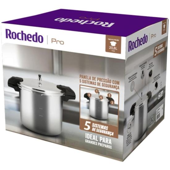 Panela de Pressão de Alta Capacidade Rochedo Pro 20L por 580,00 à vista no boleto/pix ou parcele em até 10x sem juros. Compre na loja Mundomax!
