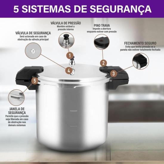 Panela de Pressão de Alta Capacidade Rochedo Pro 20L por 580,00 à vista no boleto/pix ou parcele em até 10x sem juros. Compre na loja Mundomax!