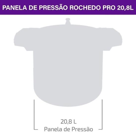 Panela de Pressão de Alta Capacidade Rochedo Pro 20L por 580,00 à vista no boleto/pix ou parcele em até 10x sem juros. Compre na loja Mundomax!