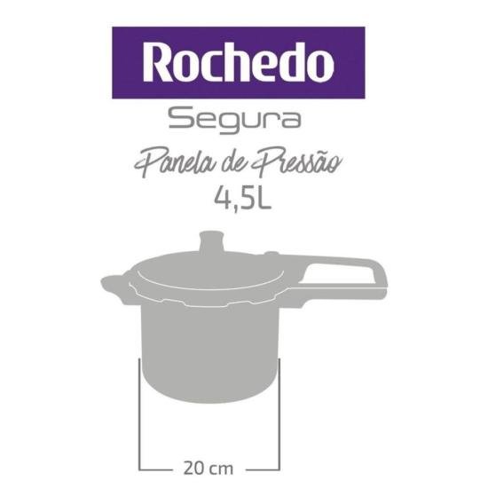 Panela de Pressão Rochedo Segura Fechamento Externo 4,5 Litros Vermelha por 0,00 à vista no boleto/pix ou parcele em até 1x sem juros. Compre na loja Mundomax!