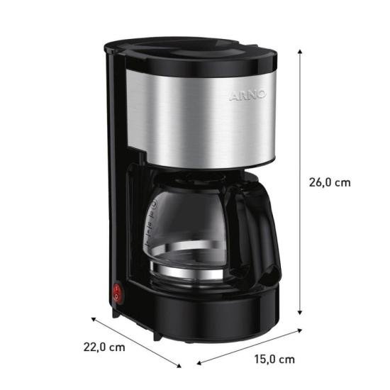 Cafeteira Elétrica Arno Perfectta Inox 600ml Jarra de Vidro 127V por 164,00 à vista no boleto/pix ou parcele em até 6x sem juros. Compre na loja Mundomax!