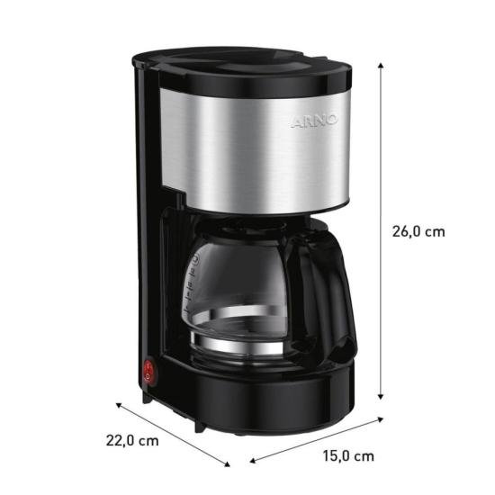 Cafeteira Elétrica Arno Perfectta Inox 600ml Jarra de Vidro 220V por 164,00 à vista no boleto/pix ou parcele em até 6x sem juros. Compre na loja Mundomax!