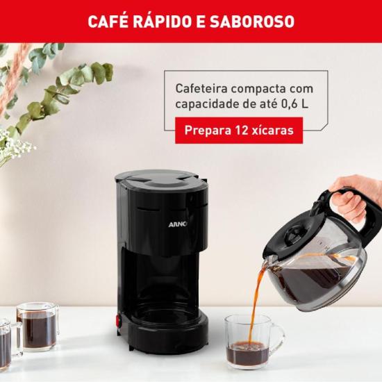 Cafeteira Elétrica Arno Classic Preta 127V por 159,00 à vista no boleto/pix ou parcele em até 6x sem juros. Compre na loja Mundomax!
