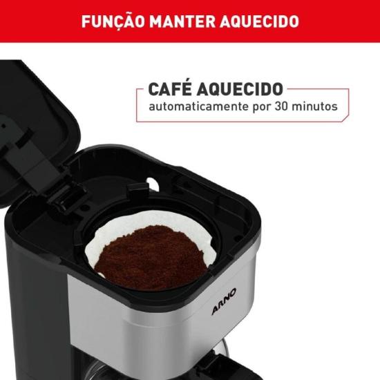Cafeteira Elétrica Arno Preferita Inox 750ml Jarra de Vidro 220V por 215,00 à vista no boleto/pix ou parcele em até 8x sem juros. Compre na loja Mundomax!