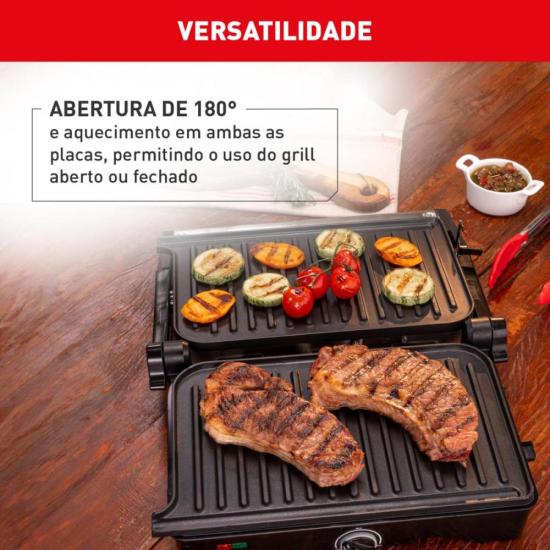Grill Arno Dual GNOX Inox Com Abertura de 180° 220v por 291,00 à vista no boleto/pix ou parcele em até 10x sem juros. Compre na loja Mundomax!