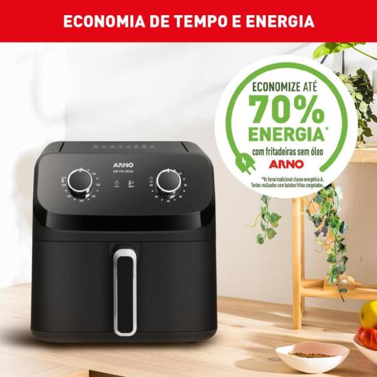 Fritadeira Sem Óleo Air Fryer Arno Mega AFM7 7,5L Preta 220V por 669,00 à vista no boleto/pix ou parcele em até 10x sem juros. Compre na loja Mundomax!