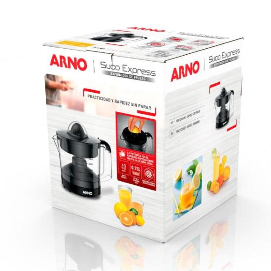 Espremedor de Frutas Arno Express CP31 40W 750ml Preto 127V por 137,00 à vista no boleto/pix ou parcele em até 5x sem juros. Compre na loja Mundomax!