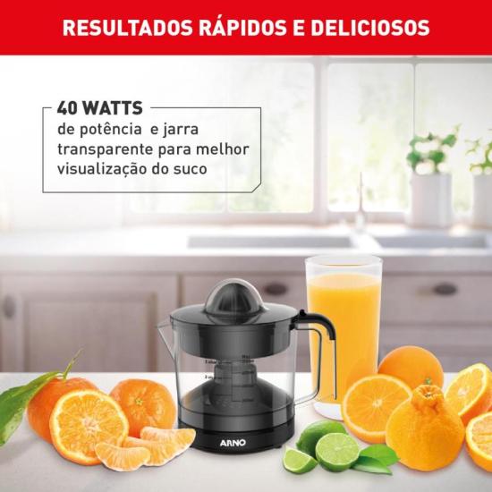 Espremedor de Frutas Arno Express CP31 40W 750ml Preto 220V por 0,00 à vista no boleto/pix ou parcele em até 1x sem juros. Compre na loja Mundomax!