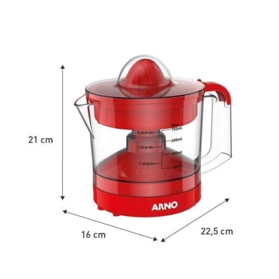 Espremedor de Frutas Arno Express CP32 40W 750ml Vermelho 220V por 137,00 à vista no boleto/pix ou parcele em até 5x sem juros. Compre na loja Mundomax!