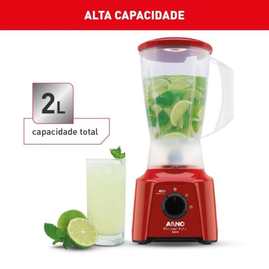 Liquidificador Arno Power Mix LQ11 550W Vermelho 127V por 138,00 à vista no boleto/pix ou parcele em até 5x sem juros. Compre na loja Mundomax!