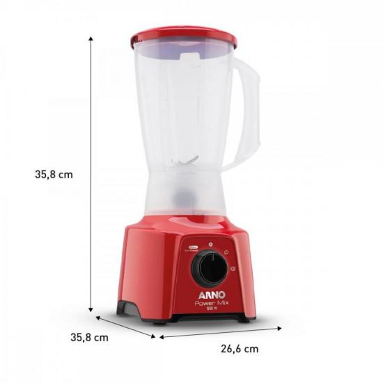 Liquidificador Arno Power Mix LQ11 550W Vermelho 220V por 128,00 à vista no boleto/pix ou parcele em até 5x sem juros. Compre na loja Mundomax!