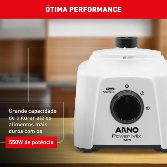 Liquidificador Arno Power Mix LQ12 550W Branco 127V por 138,00 à vista no boleto/pix ou parcele em até 5x sem juros. Compre na loja Mundomax!