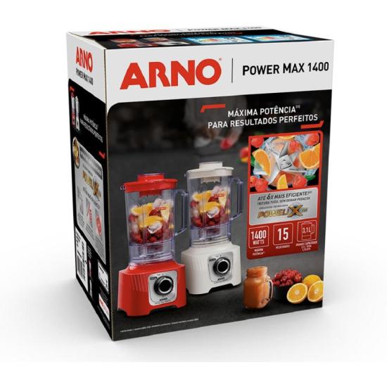Liquidificador Arno Power Max LN63 1400W Vermelho 220V por 246,00 à vista no boleto/pix ou parcele em até 9x sem juros. Compre na loja Mundomax!
