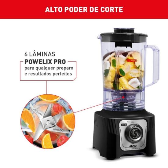 Liquidificador Arno Power Max LN65 1400W Preto 127V por 253,00 à vista no boleto/pix ou parcele em até 10x sem juros. Compre na loja Mundomax!