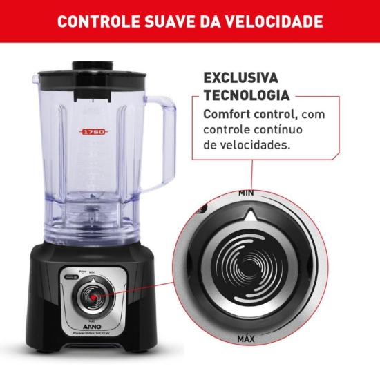 Liquidificador Arno Power Max LN65 1400W Preto 220V por 253,00 à vista no boleto/pix ou parcele em até 10x sem juros. Compre na loja Mundomax!
