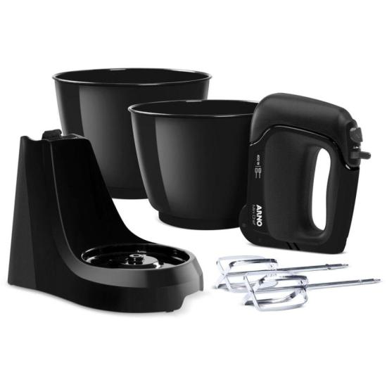 Batedeira Arno Mini Chef HM11 400W Preta 127v por 172,00 à vista no boleto/pix ou parcele em até 6x sem juros. Compre na loja Mundomax!
