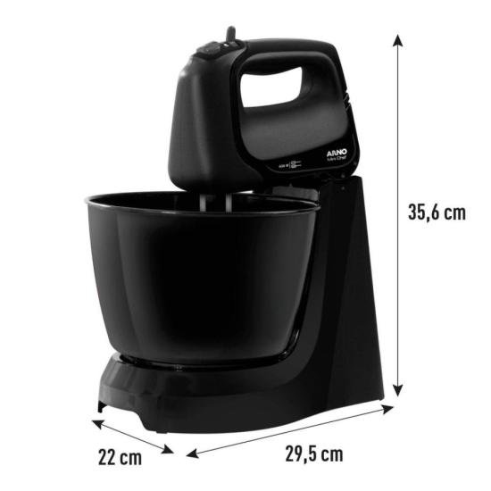 Batedeira Arno Mini Chef HM11 400W Preta 127v por 172,00 à vista no boleto/pix ou parcele em até 6x sem juros. Compre na loja Mundomax!