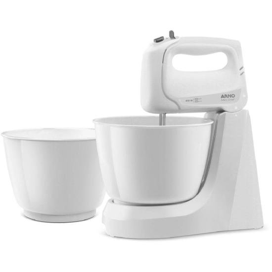 Batedeira Arno Mini Chef HM10 400W Branca 127v por 172,00 à vista no boleto/pix ou parcele em até 6x sem juros. Compre na loja Mundomax!
