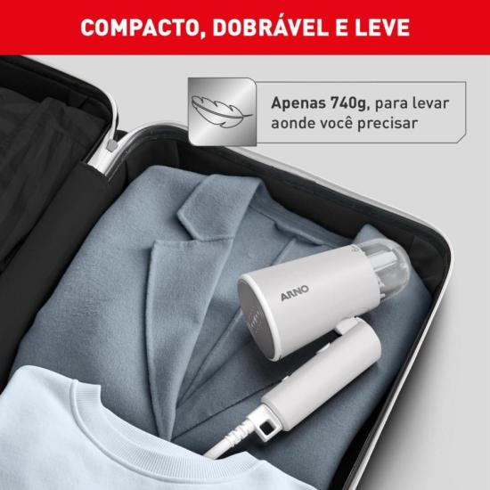 Vaporizador de Roupas Arno Steam Travel HS11 1100W Cinza 127V por 205,00 à vista no boleto/pix ou parcele em até 8x sem juros. Compre na loja Mundomax!