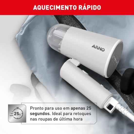 Vaporizador de Roupas Arno Steam Travel HS11 1100W Cinza 220V por 208,00 à vista no boleto/pix ou parcele em até 8x sem juros. Compre na loja Mundomax!