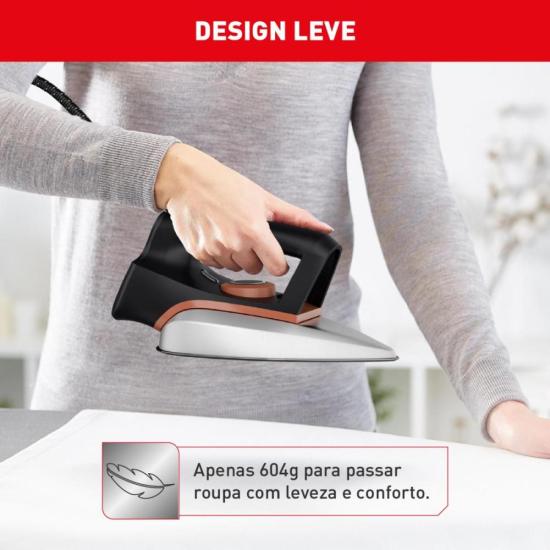 Ferro a Seco Arno Drygliss FS31 1200W Preto/Terracota 127V por 98,00 à vista no boleto/pix ou parcele em até 3x sem juros. Compre na loja Mundomax!