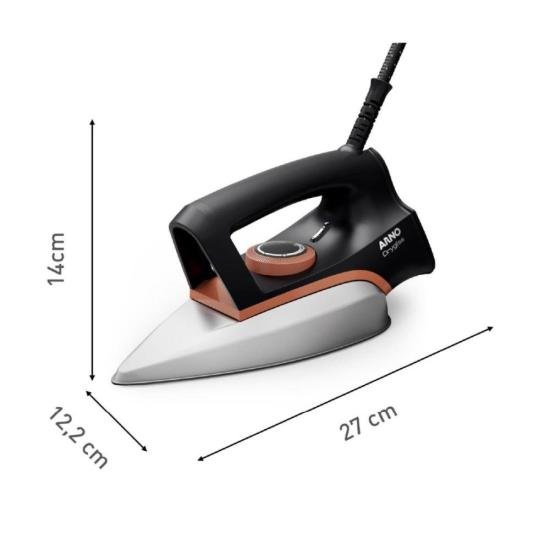 Ferro a Seco Arno Drygliss FS31 1200W Preto/Terracota 220V por 98,00 à vista no boleto/pix ou parcele em até 3x sem juros. Compre na loja Mundomax!