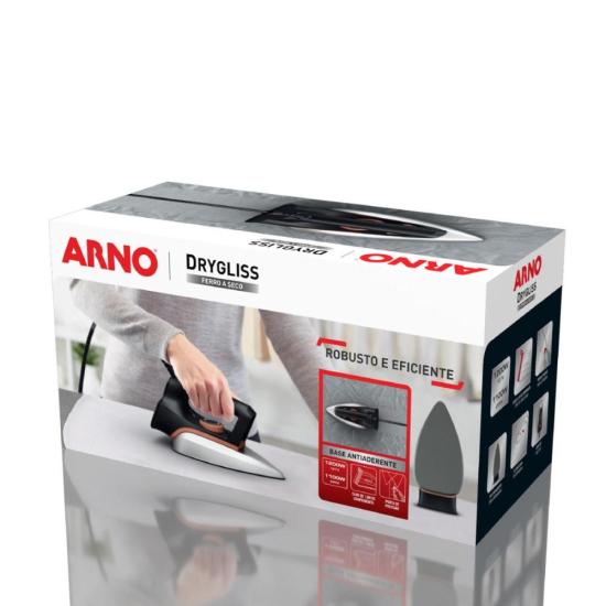 Ferro a Seco Arno Drygliss FS31 1200W Preto/Terracota 220V por 98,00 à vista no boleto/pix ou parcele em até 3x sem juros. Compre na loja Mundomax!