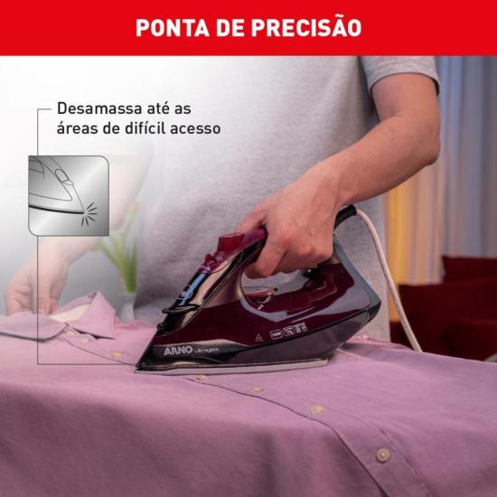 Ferro a Vapor Ultragliss com Base Durilium Airglide 1520W Vinho 220V por 304,00 à vista no boleto/pix ou parcele em até 10x sem juros. Compre na loja Mundomax!