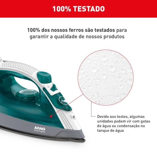 Ferro a Vapor Arno Steamgliss com Base Antiaderente FSGP 127V por 189,00 à vista no boleto/pix ou parcele em até 7x sem juros. Compre na loja Mundomax!
