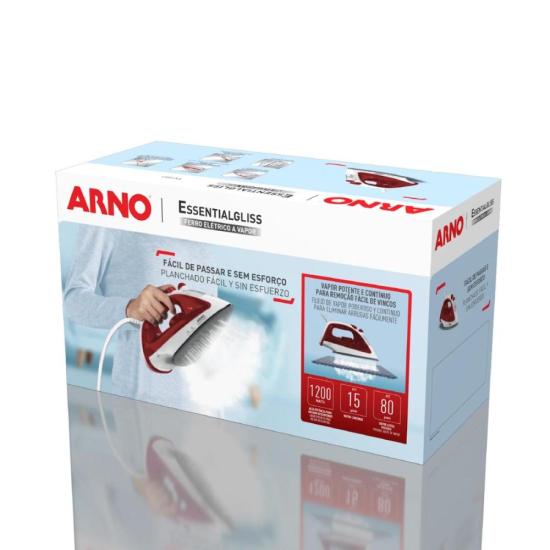 Ferro a Vapor Arno Essentialgliss com Base Antiaderente FMQ 127V por 131,00 à vista no boleto/pix ou parcele em até 5x sem juros. Compre na loja Mundomax!