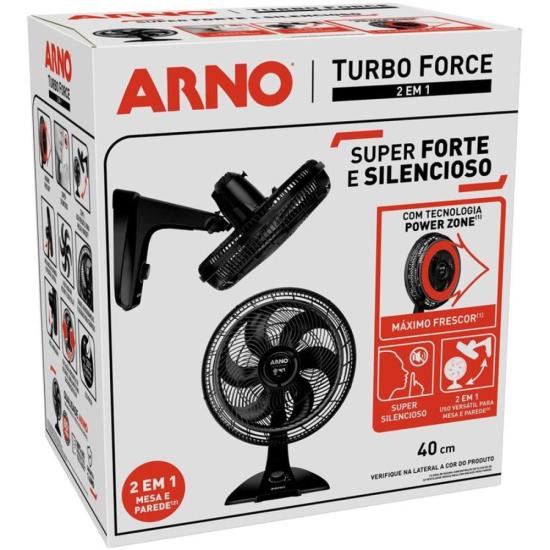Ventilador Arno Turbo Force 2 em 1 Preto VF42 127v por 254,00 à vista no boleto/pix ou parcele em até 10x sem juros. Compre na loja Mundomax!
