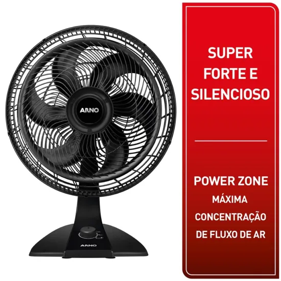Ventilador Arno Turbo Force 2 em 1 Preto 220v (87125)
