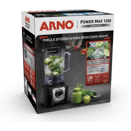 Liquidificador Arno Power Max LN78 1200W Limpa Fácil Preto 127V por 286,00 à vista no boleto/pix ou parcele em até 10x sem juros. Compre na loja Mundomax!