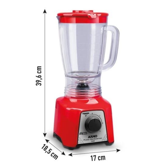 Liquidificador Arno Power Mix Essential LQ18 700W Vermelho 127V por 138,00 à vista no boleto/pix ou parcele em até 5x sem juros. Compre na loja Mundomax!