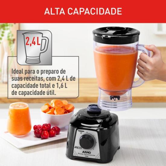 Liquidificador Arno Power Mix Essential LQ19 700W Preto 220V por 138,00 à vista no boleto/pix ou parcele em até 5x sem juros. Compre na loja Mundomax!