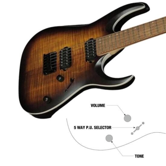 Guitarra Elétrica Ibanez RGA42FM Dragon Eye Burst Flat (DEF) por 4.759,00 à vista no boleto/pix ou parcele em até 12x sem juros. Compre na loja Mundomax!