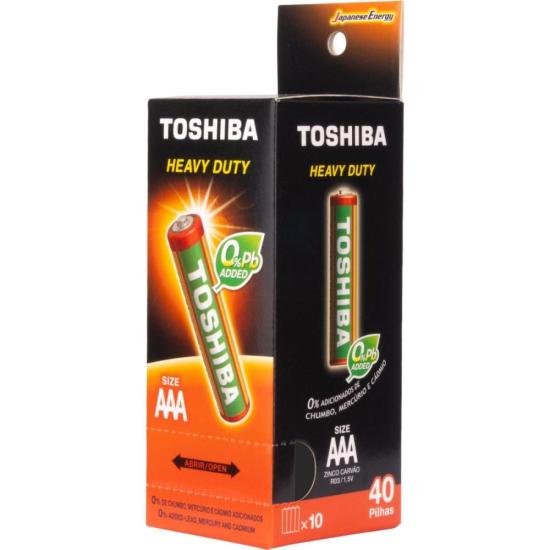 Pilha Zinco Toshiba Heavy Duty AAA Tubo (C/40 Pilhas) por 60,00 à vista no boleto/pix ou parcele em até 2x sem juros. Compre na loja Mundomax!