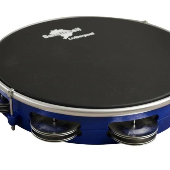 Pandeiro 10” Premium Pele Preta SamBrasil Liverpool Azul por 88,00 à vista no boleto/pix ou parcele em até 3x sem juros. Compre na loja Mundomax!