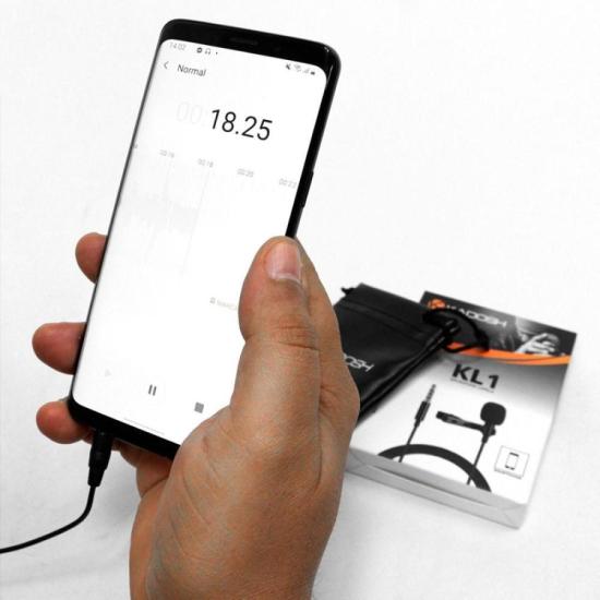 Microfone Lapela Kadosh KL1 Condensador Para Smartphone Com Fio por 45,00 à vista no boleto/pix ou parcele em até 1x sem juros. Compre na loja Mundomax!