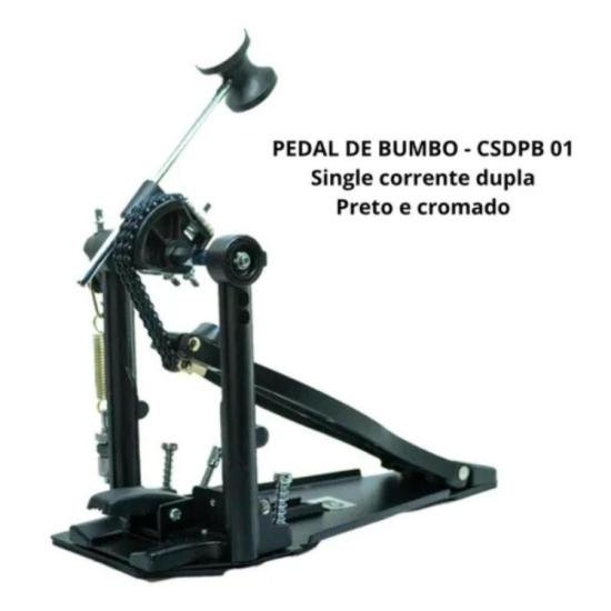 Pedal De Bumbo Custom Sound CSDPB 01 Single Corrente Dupla por 359,00 à vista no boleto/pix ou parcele em até 10x sem juros. Compre na loja Mundomax!
