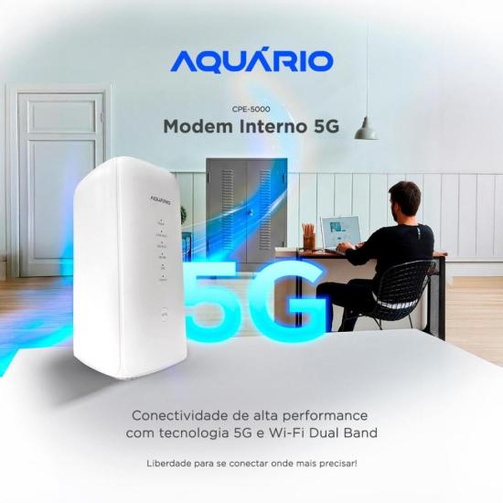 Modem 5G Interno Aquário CPE-5000 Branco por 2.399,00 à vista no boleto/pix ou parcele em até 12x sem juros. Compre na loja Mundomax!