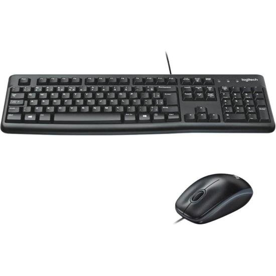 Kit Teclado e Mouse Com Fio USB Logitech MK120 Preto por 140,00 à vista no boleto/pix ou parcele em até 5x sem juros. Compre na loja Mundomax!