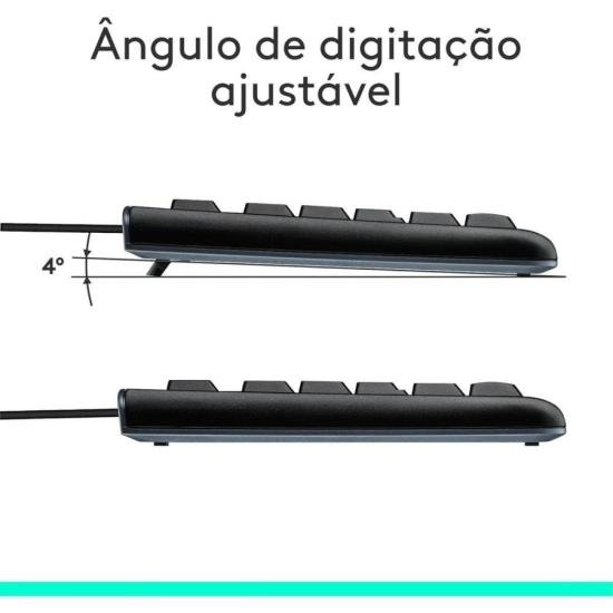Kit Teclado e Mouse Com Fio USB Logitech MK120 Preto por 140,00 à vista no boleto/pix ou parcele em até 5x sem juros. Compre na loja Mundomax!