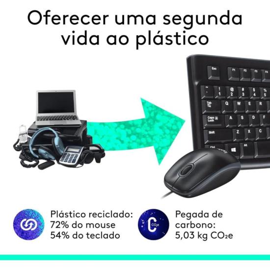 Kit Teclado e Mouse Com Fio USB Logitech MK120 Preto por 140,00 à vista no boleto/pix ou parcele em até 5x sem juros. Compre na loja Mundomax!